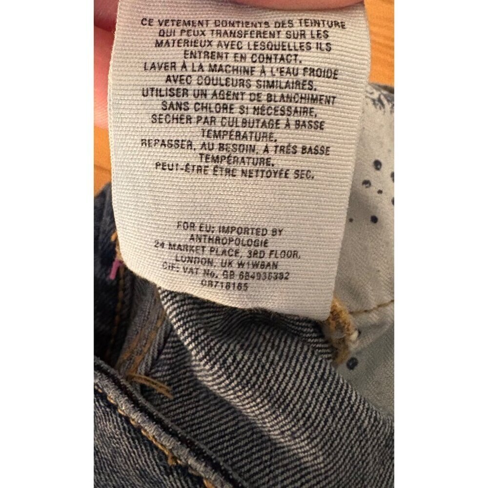 Anthropologie Denim Pilcro Two Tone Raw Hem Flare Cropped Jeans in Size 28 - Picture 11 of 15
